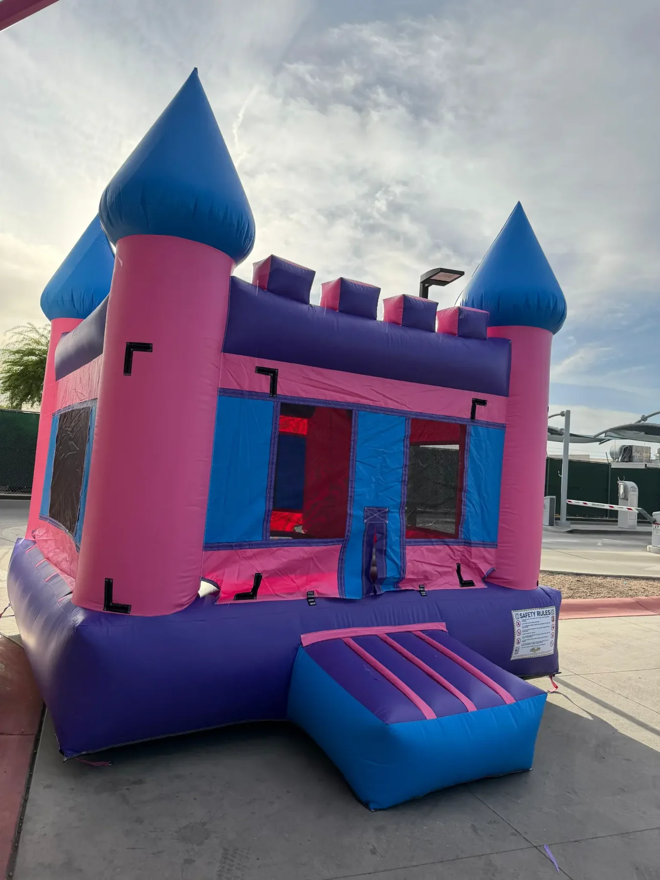 Blue and pink castle